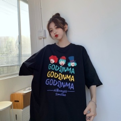 Original real letter cartoon loose top for women