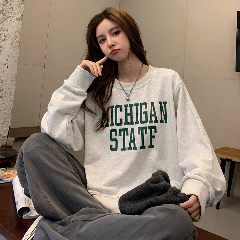 Real photos of women's bodyguards new long sleeve T-shirt and round collar women's wear