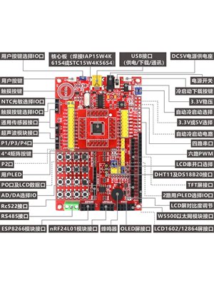 STC15W4K56/IAP15W4K61S4开发板W5500学习板ESP8266实验51单片机