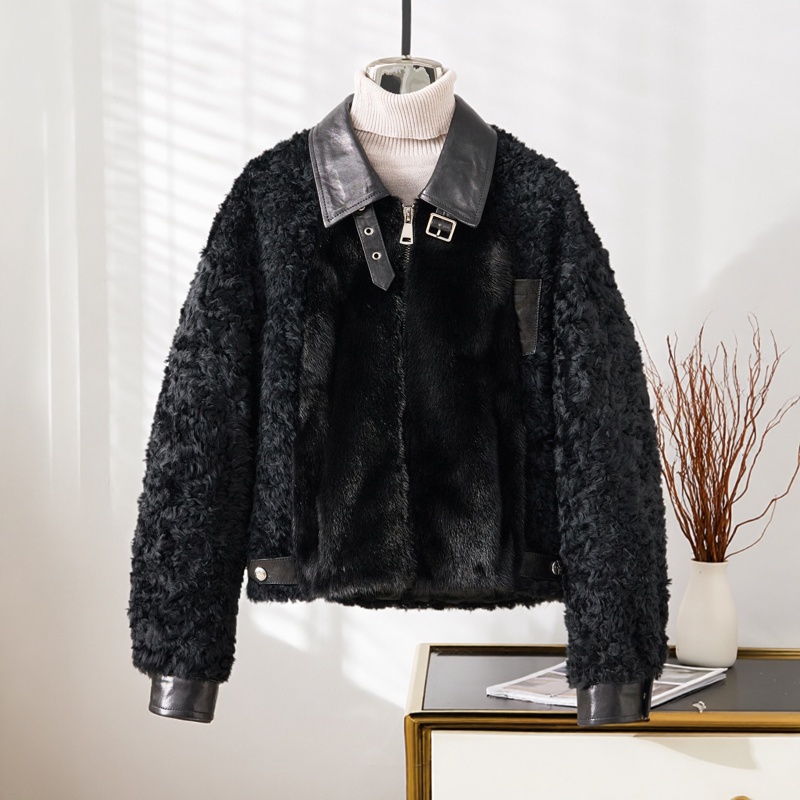 2025新品冬季水貂拉贡皮毛一体