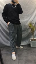 钟文服装店2020春季设计款冰丝阔腿裤夏男直筒休闲九分裤垂感宽松