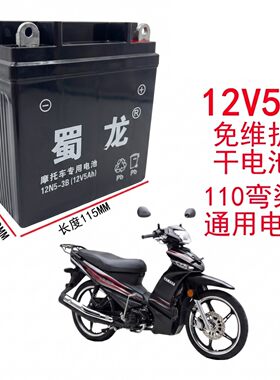 蜀龙12V5A110弯梁车通用电瓶电池