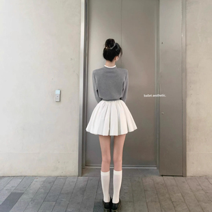 夏季韩版设计感短款显瘦收腰白色芭蕾风蓬蓬裙气质高腰公主半身裙