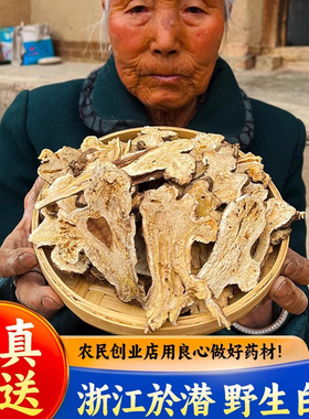 浙江野生白术天然中药材正品杭白术片于术於术炒白术250g正品无硫