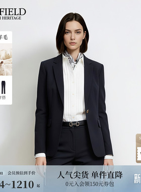 【含绵羊毛】Scofield女干练羊毛混纺小西装收腰短外套