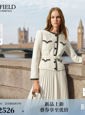 【小香风】Scofield女复古假两件拼接连衣裙撞色织带2026春季新品