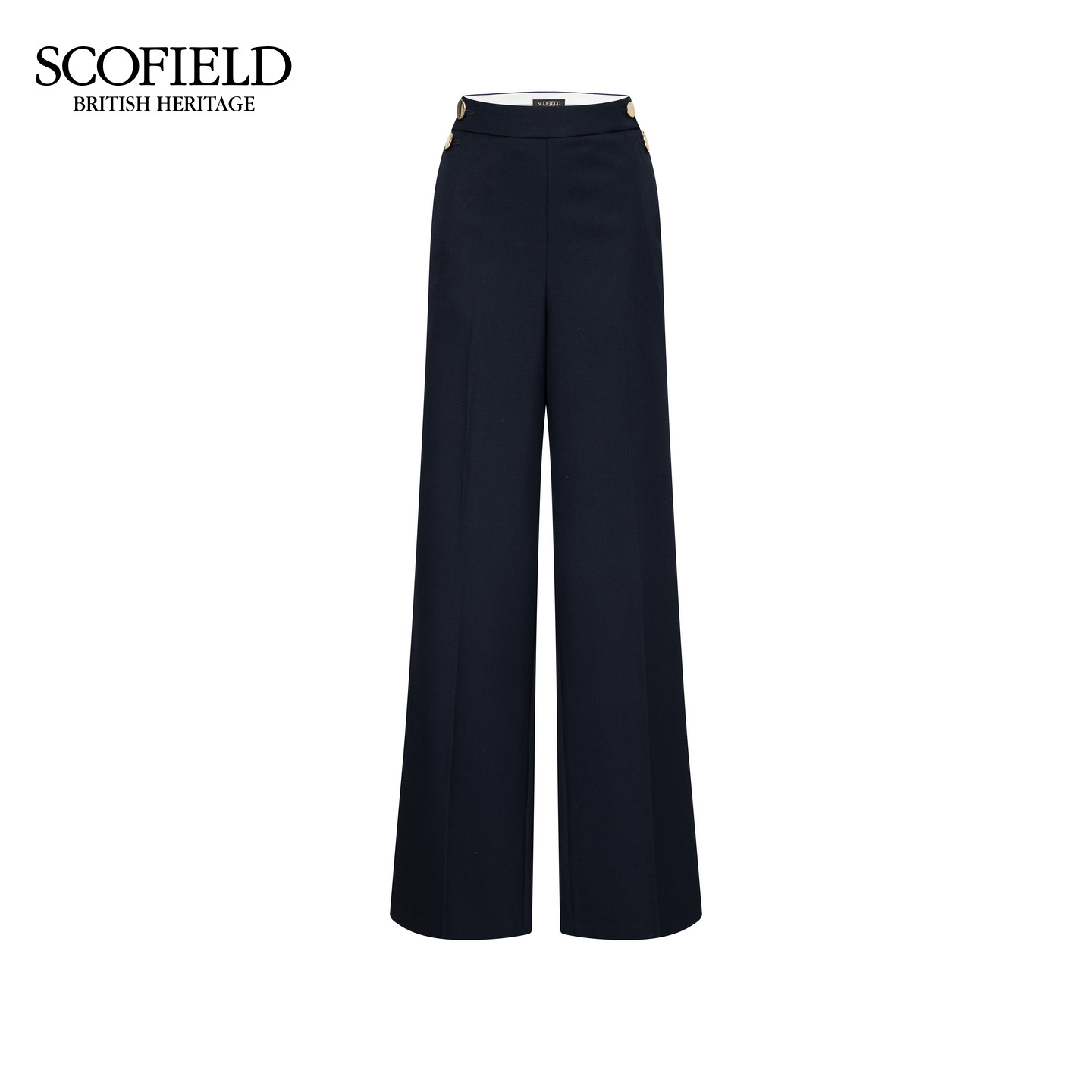 【含羊毛】Scofield女装飒美高腰阔腿西装裤金属扣2025冬季新品,淘宝优惠券,粉丝福利购,淘宝优惠卷