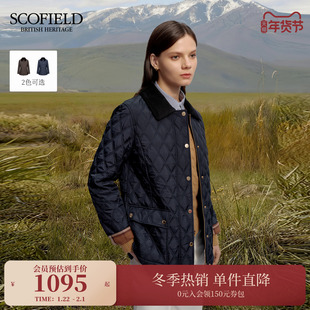 【3M新雪丽】Scofield女装灯芯绒领拼接菱格棉服外套2025秋冬新品