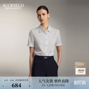 休闲正肩刺绣衬衫 衬衫 简约通勤短袖 Scofield女装