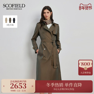 【含棉】Scofield女装洒脱率性双排扣长款风衣外套2025秋季新品
