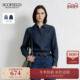 锚链刺绣2025秋冬新品 老钱风牛仔衬衫 棉100% Scofield女装