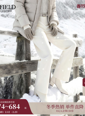 【含棉】Scofield女装灯芯绒高腰直筒休闲裤表袋设计2025秋冬新品