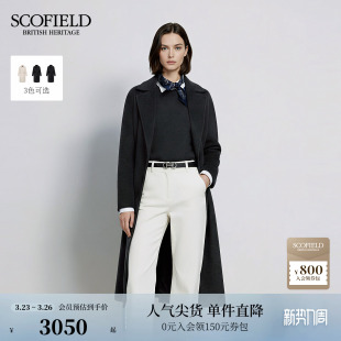 Scofield女装 桑蚕丝 简约偏门襟大衣含羊绒 羊毛