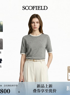 【莱赛尔+羊毛】Scofield女装撞色假两件针织短袖2026春夏新品