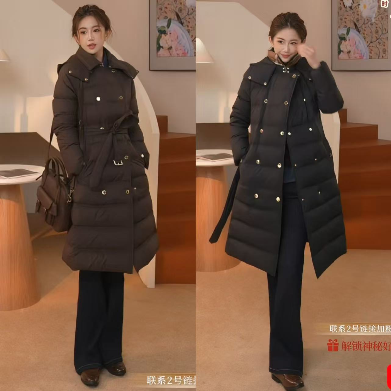 Scofield女装英伦双排扣羽绒服