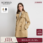 中长款 Scofield女装 收腰双排扣风衣外套2025秋冬新品 防泼水