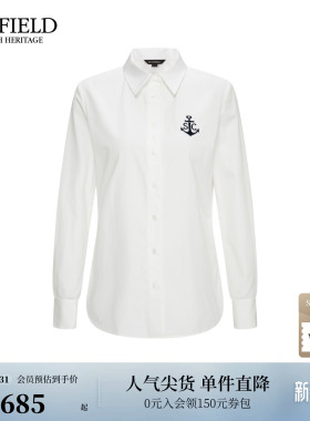 【匹马棉100%】Scofield女装航海风都市衬衫刺绣设计
