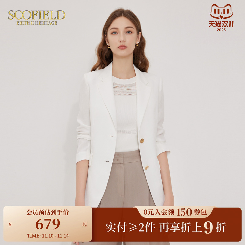 SCOFIELD白色休闲西装外套