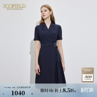 裙子 连衣裙女夏季 Scofield静奢风通勤商务西装 裙气质收腰短袖