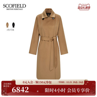 气质翻领偏门襟大衣系带收腰2025秋冬新品 Scofield女装 山羊绒