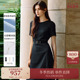 Scofield女装 裙子 休闲小黑裙连衣裙夏季 气质收腰显高长款 短袖