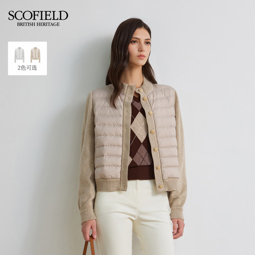 Scofield女装针织拼接羽绒服