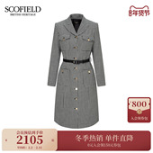 新品 都市轻复古千鸟格连衣裙2025冬季 羊毛100% Scofield女装