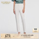 时尚 夏季 直筒西装 象牙白通勤高腰长裤 子 裤 Scofield女装
