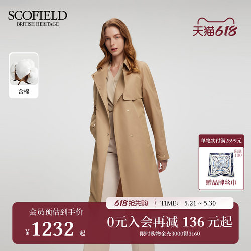 SCOFIELD简约大方经典双排扣风衣