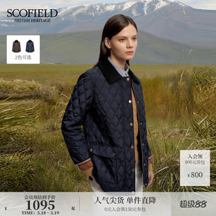 【3M新雪丽】Scofield女装灯芯绒领拼接菱格棉服外套2025秋冬新品