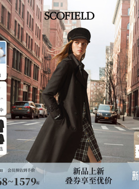 【匹马棉】Scofield女英伦大女主双排扣长款翻领风衣2026春季新品