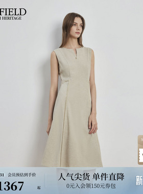 【易打理】Scofield女装法式气质无袖连衣裙圆领收腰