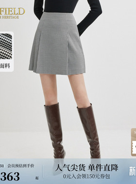 【醋酸】Scofield女装浪漫千鸟格A字裙复古简约短裙半身裙