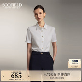休闲正肩刺绣衬衫 衬衫 简约通勤短袖 Scofield女装