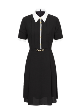 Scofield女装学院风短袖连衣裙