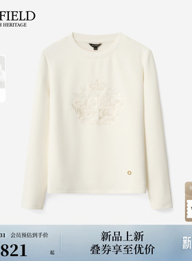 【含棉】Scofield女装简约圆领廓形卫衣英伦刺绣2026春季新品