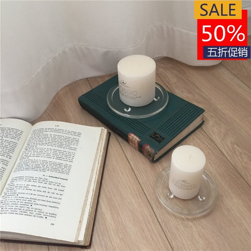 清仓特价 chic浪漫象牙白简约圆柱无烟大蜡烛 透明玻璃烛台烛盘|ruв категории Домашний быт, свеча/подсвечник, безвкусные свечи - от Buy2taobao.com для оказания профессиональной услуги покупки агента Taobao