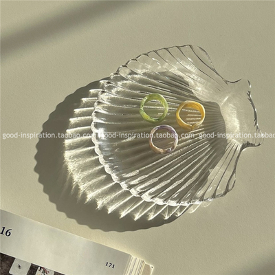 透明玻璃扇贝碟子首饰收纳盘