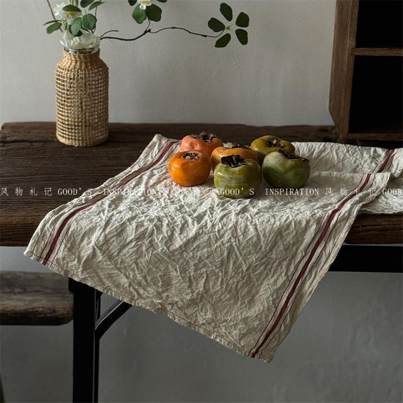 出口单质朴有机棉厨房餐巾复古
