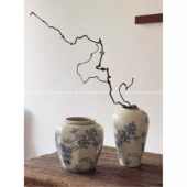 花器摆件复古典雅外贸博古架摆饰 青花瓷插花瓶 出口单 中式