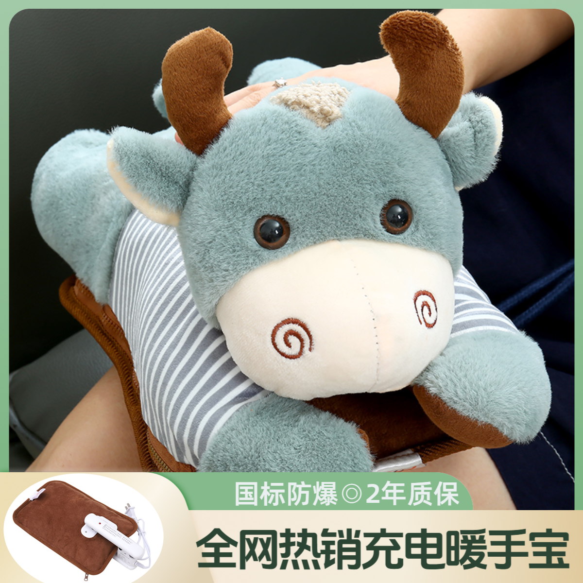 电暖宝充电已注水防爆热水袋暖手宝毛绒可爱女可拆洗电热宝暖水袋