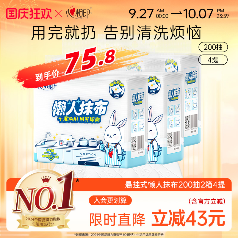 心相印悬挂式懒人抹布4提