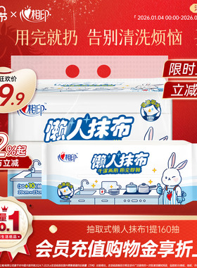 心相印懒人抹布厨房纸洗碗布干湿两用洗碗巾家用40抽4包共160抽