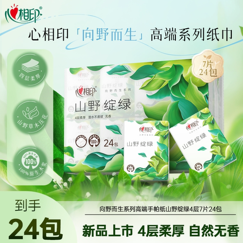 心相印向野而生手帕纸4层24包