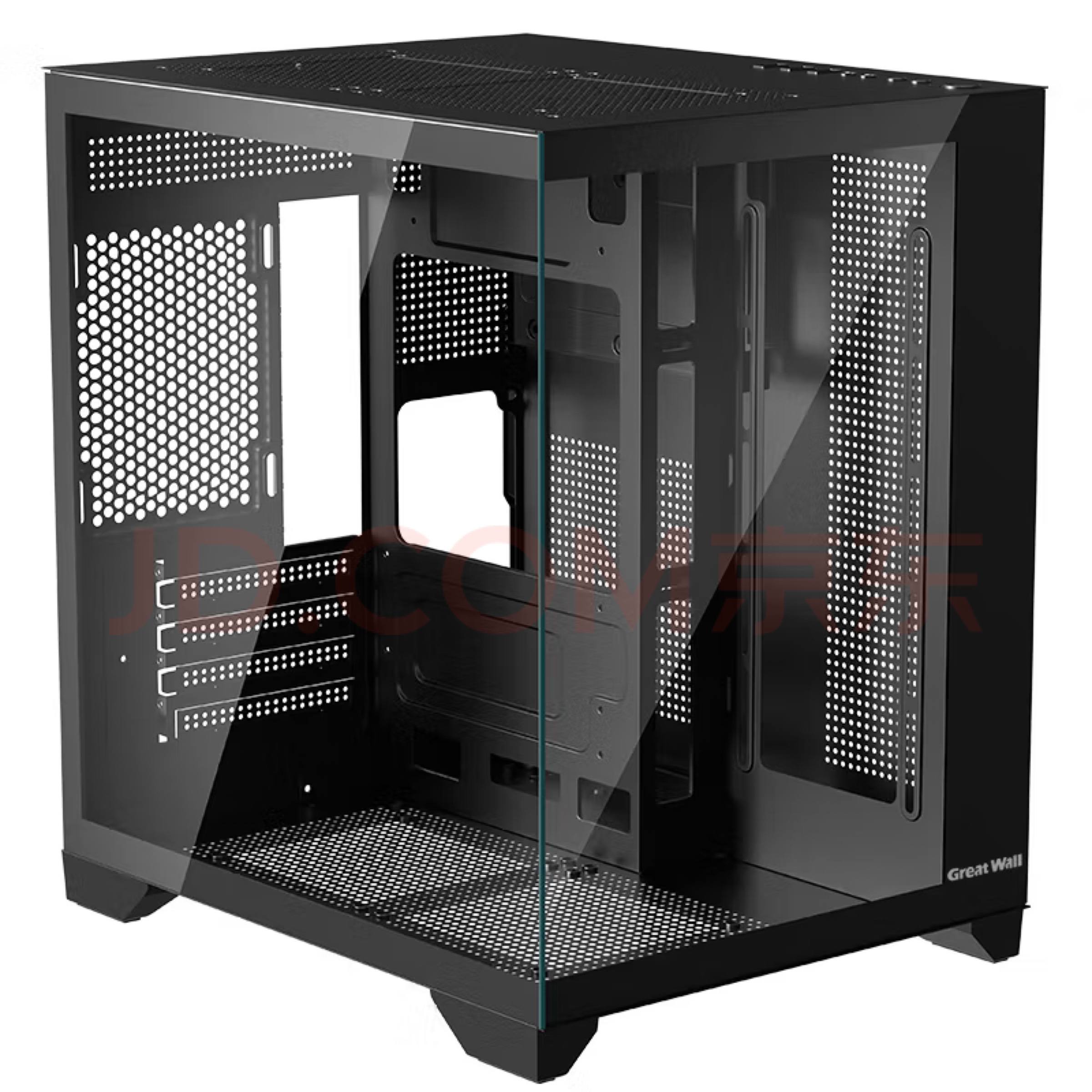 长城视界S1 MINI海景房机箱 黑/白MATX全侧透玻璃240水冷无立柱