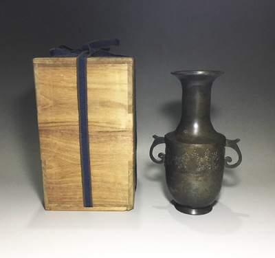 日本茶道茶道花入唐铜