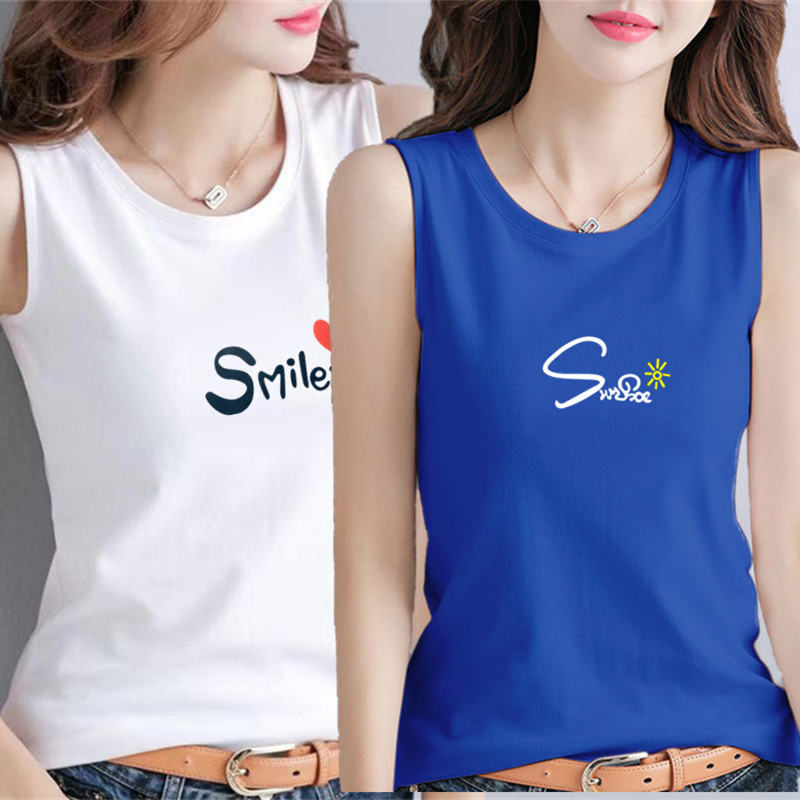 纯棉设计感印花宽松通勤背心