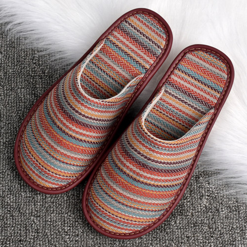 居家室内亚麻家用棉麻拖鞋防滑