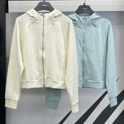 李宁女士健身系列短款连帽开衫