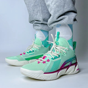 李宁秋季新款反伍4兵不厌诈男子轻量高回弹中帮篮球外场鞋ABFU015